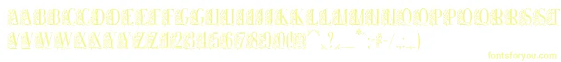 フォントRemeslo – 白い背景に黄色の文字
