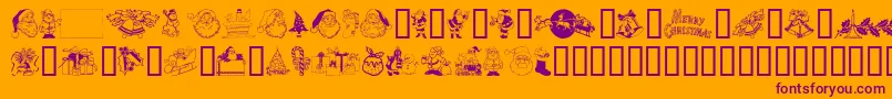 XmasClipart Font – Purple Fonts on Orange Background