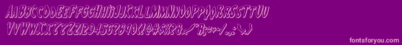 Eskindar3Dital Font – Pink Fonts on Purple Background