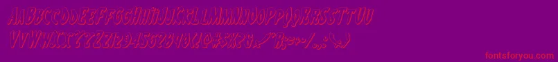 Eskindar3Dital-Schriftart – Rote Schriften auf violettem Hintergrund