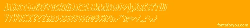 Eskindar3Dital Font – Yellow Fonts on Orange Background