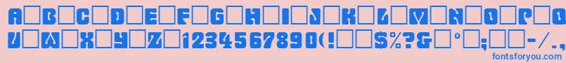 Romulanfake Font – Blue Fonts on Pink Background
