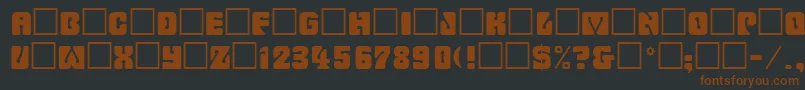 フォントRomulanfake – 黒い背景に茶色のフォント