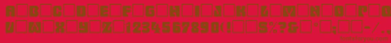 Romulanfake-Schriftart – Braune Schriften auf rotem Hintergrund