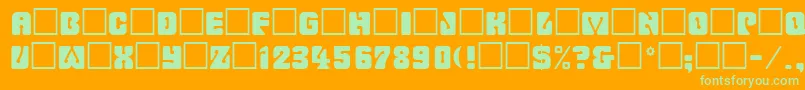 Romulanfake-Schriftart – Grüne Schriften auf orangefarbenem Hintergrund