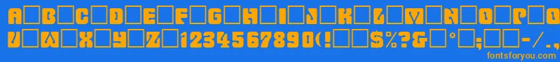 Fonte Romulanfake – fontes laranjas em um fundo azul