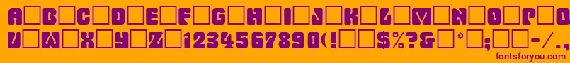 Romulanfake-fontti – violetit fontit oranssilla taustalla