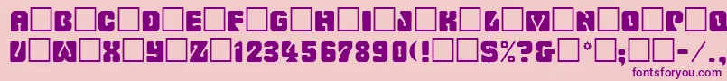 フォントRomulanfake – ピンクの背景に紫のフォント