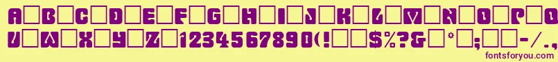 Czcionka Romulanfake – fioletowe czcionki na żółtym tle