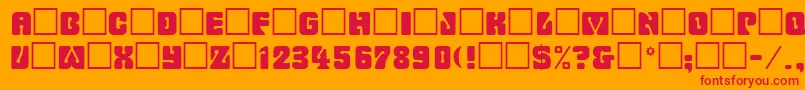 Romulanfake Font – Red Fonts on Orange Background