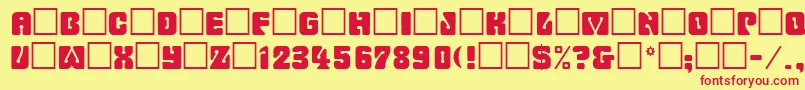 Romulanfake Font – Red Fonts on Yellow Background