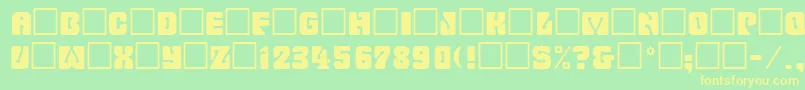 Fonte Romulanfake – fontes amarelas em um fundo verde