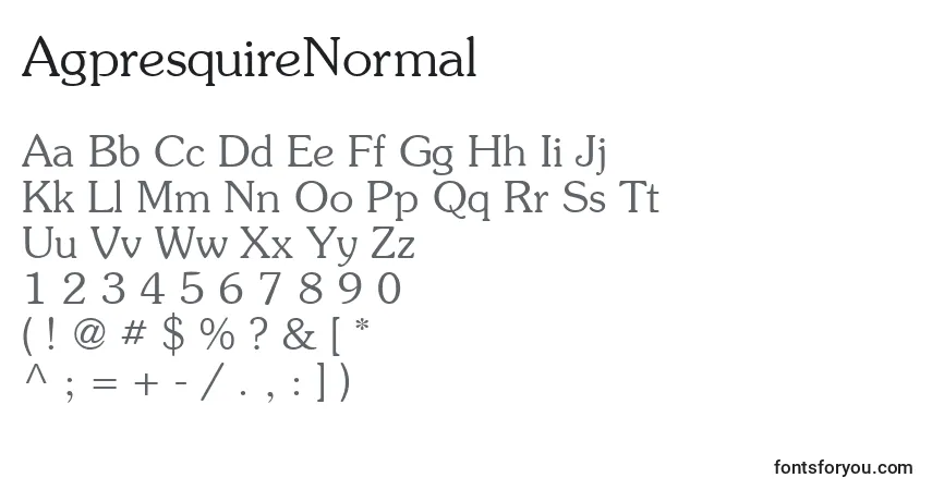 AgpresquireNormalフォント–アルファベット、数字、特殊文字