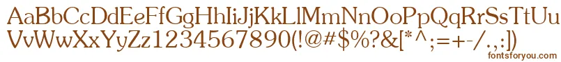 AgpresquireNormal-fontti – ruskeat fontit valkoisella taustalla