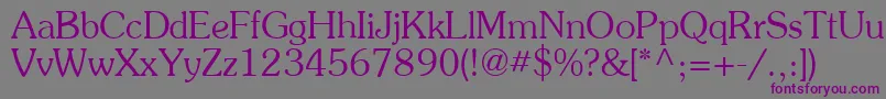 AgpresquireNormal-fontti – violetit fontit harmaalla taustalla