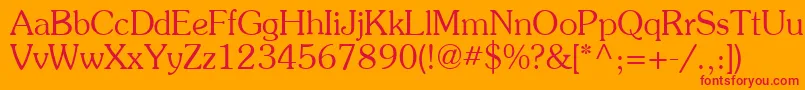 AgpresquireNormal Font – Red Fonts on Orange Background