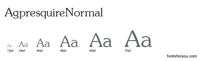 Размеры шрифта AgpresquireNormal