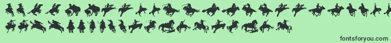 Cowboy Font – Black Fonts on Green Background