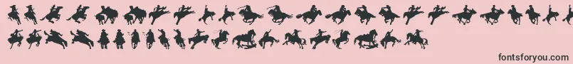 Cowboy-Schriftart – Schwarze Schriften auf rosa Hintergrund