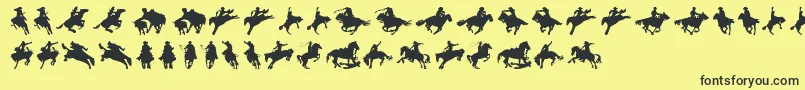 Cowboy Font – Black Fonts on Yellow Background