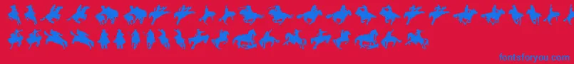 フォントCowboy – 赤い背景に青い文字