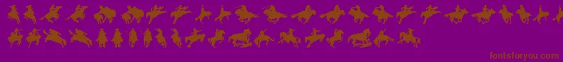 Cowboy-Schriftart – Braune Schriften auf violettem Hintergrund