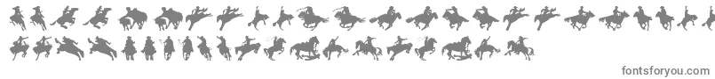 Cowboy-fontti – harmaat kirjasimet valkoisella taustalla