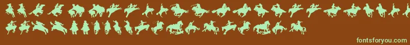 Cowboy-fontti – vihreät fontit ruskealla taustalla