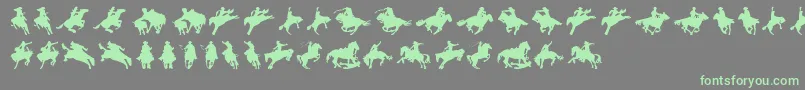 Cowboy Font – Green Fonts on Gray Background