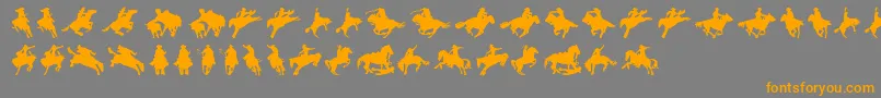 Cowboy Font – Orange Fonts on Gray Background