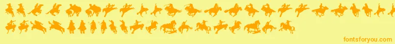 Cowboy Font – Orange Fonts on Yellow Background