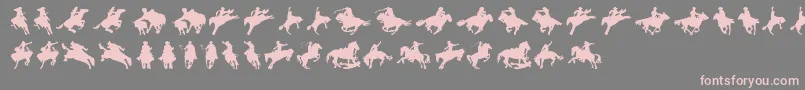 Cowboy Font – Pink Fonts on Gray Background