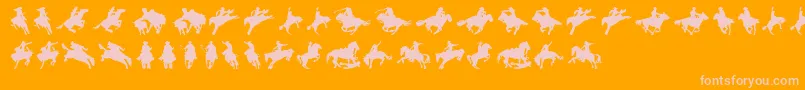 Cowboy-Schriftart – Rosa Schriften auf orangefarbenem Hintergrund