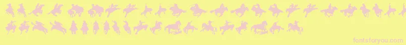 Cowboy-Schriftart – Rosa Schriften auf gelbem Hintergrund