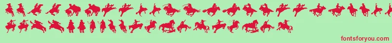 Cowboy-Schriftart – Rote Schriften auf grünem Hintergrund