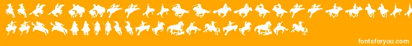 Cowboy Font – White Fonts on Orange Background