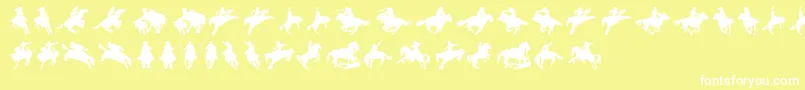 フォントCowboy – 黄色い背景に白い文字