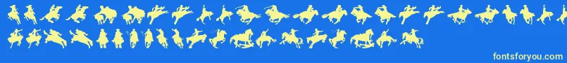 Cowboy Font – Yellow Fonts on Blue Background