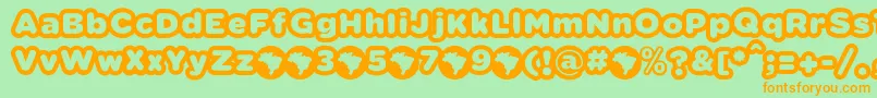 VacacionesFontFfpDefharo Font – Orange Fonts on Green Background