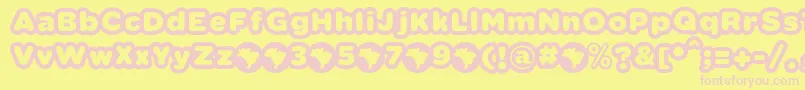 VacacionesFontFfpDefharo Font – Pink Fonts on Yellow Background