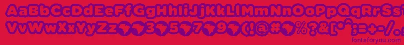 VacacionesFontFfpDefharo Font – Purple Fonts on Red Background