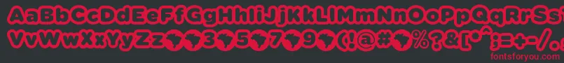 VacacionesFontFfpDefharo-fontti – punaiset fontit mustalla taustalla