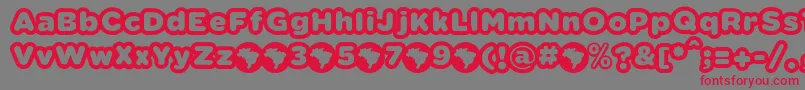 VacacionesFontFfpDefharo Font – Red Fonts on Gray Background
