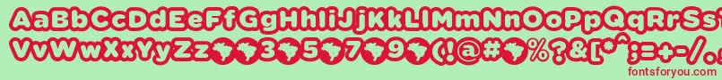 Шрифт VacacionesFontFfpDefharo – красные шрифты на зелёном фоне