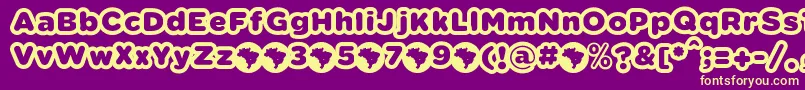 VacacionesFontFfpDefharo Font – Yellow Fonts on Purple Background