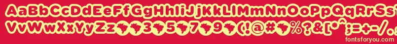 VacacionesFontFfpDefharo Font – Yellow Fonts on Red Background
