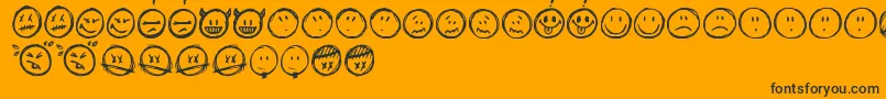 Sketchysmileyフォントについての詳細 フォントSketchysmiley – 黒い文字のオレンジの背景