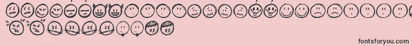 Fonte Sketchysmiley – fontes pretas em um fundo rosa