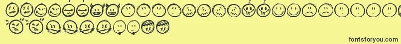 Sketchysmiley Font – Black Fonts on Yellow Background