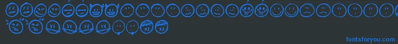 More about Sketchysmiley Font Sketchysmiley Font – Blue Fonts on Black Background
